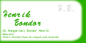 henrik bondor business card